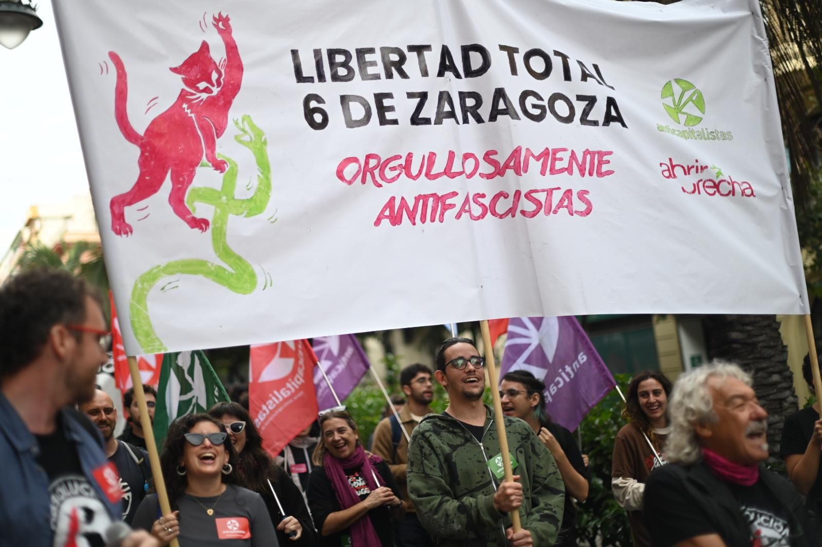 Manifestación en apoyo a los 6 de Zaragoza