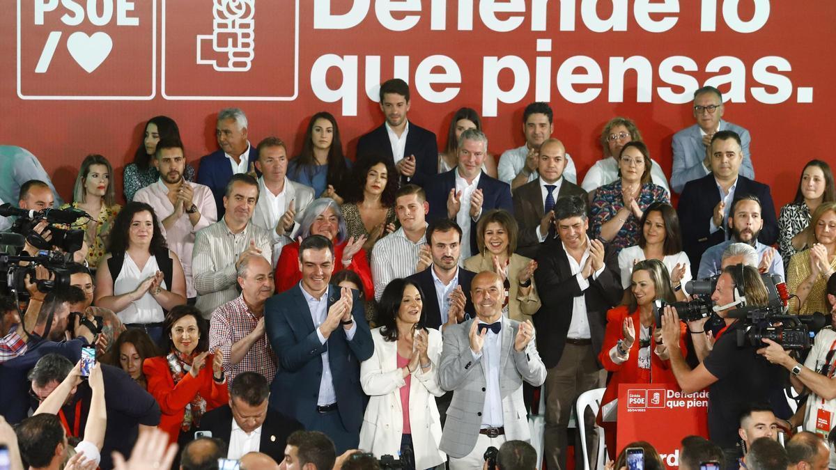 Pedro Sánchez en un mitin de precampaña de las elecciones municipales del 2023 en Córdoba.