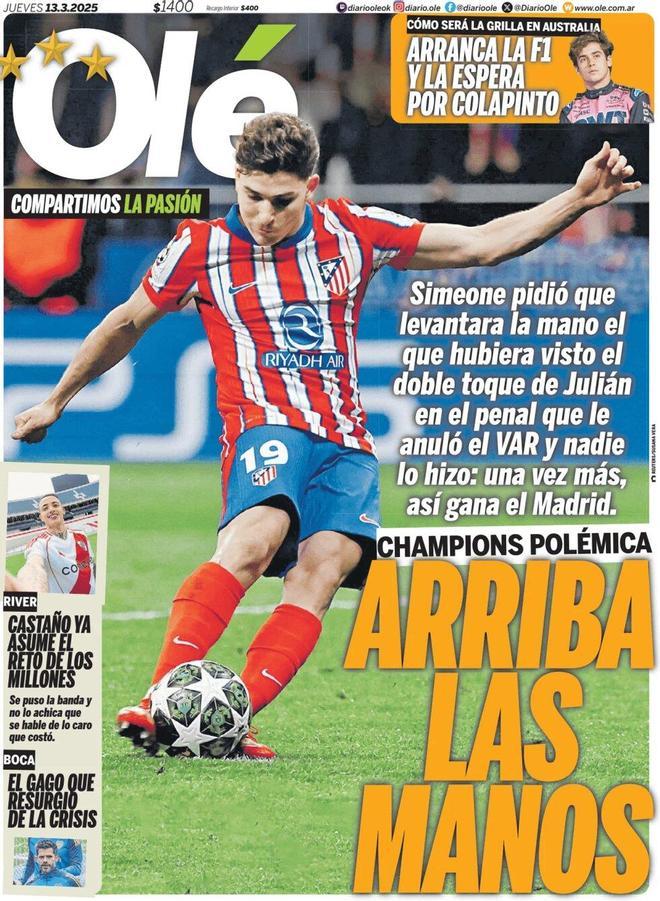 Estas son las portadas de la prensa deportiva de hoy, jueves 13 de marzo