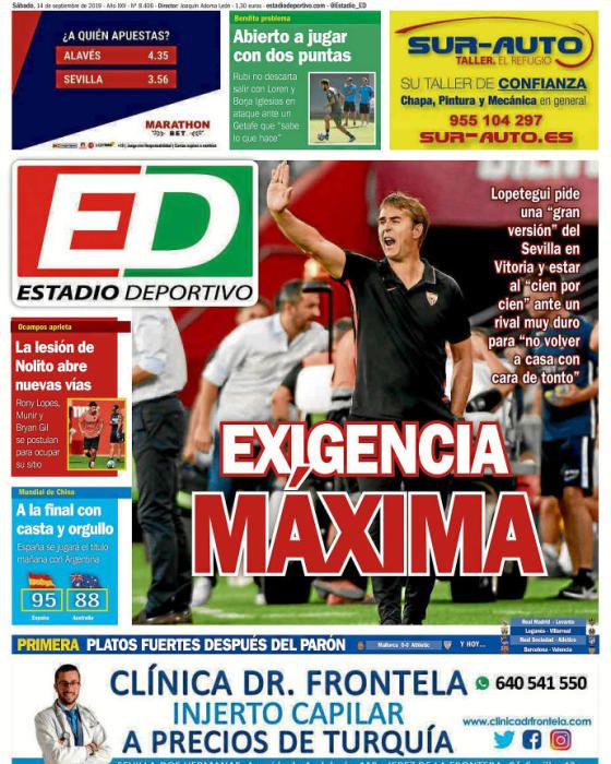 Portada ESTADIO DEPORTIVO 14 septiembre 2019