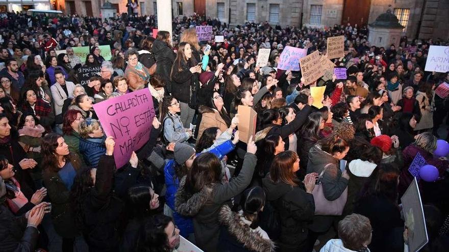 Parte de la manifestación del pasado jueves en A Coruña.