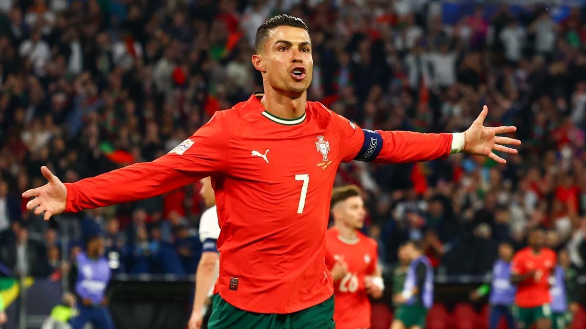 Cristiano Ronaldo celebrando un gol con Portugal