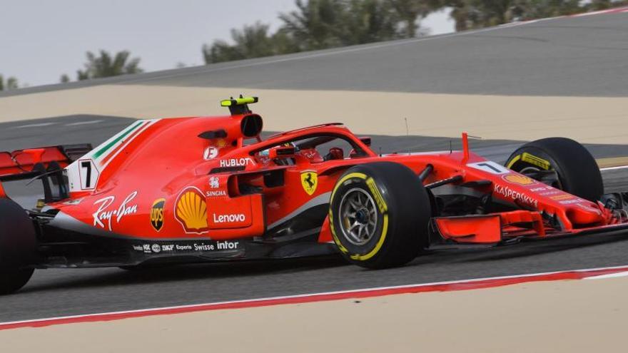 Raikkonen, durante los ensayos en el circuito de Shakir.