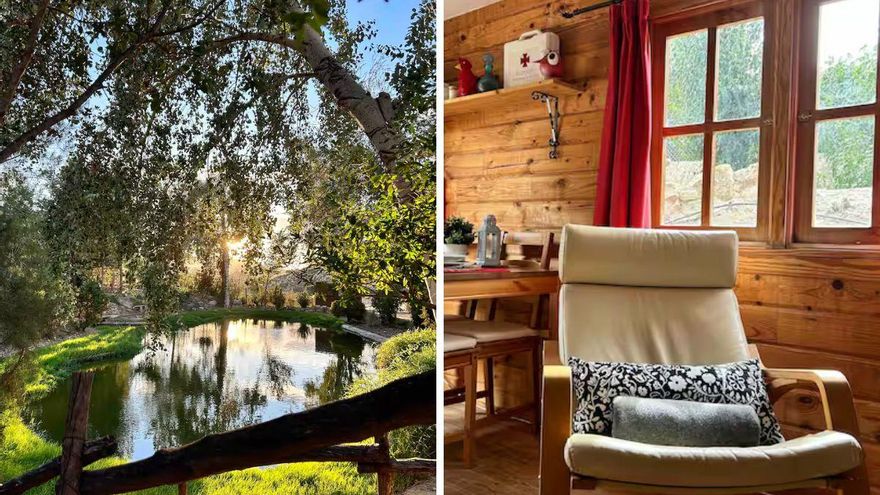 Cabaña junto al lago en Murcia: así es la finca con piscina privada que se alquila por 65€ y enamora a los viajeros