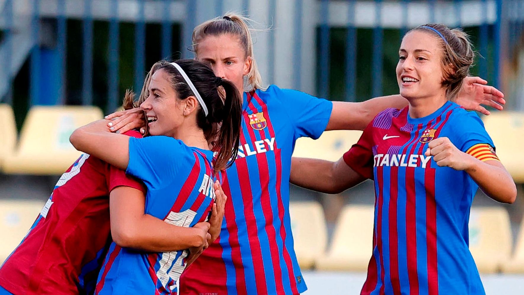 El FC Barcelona celebrando un gol ante el Villarreal