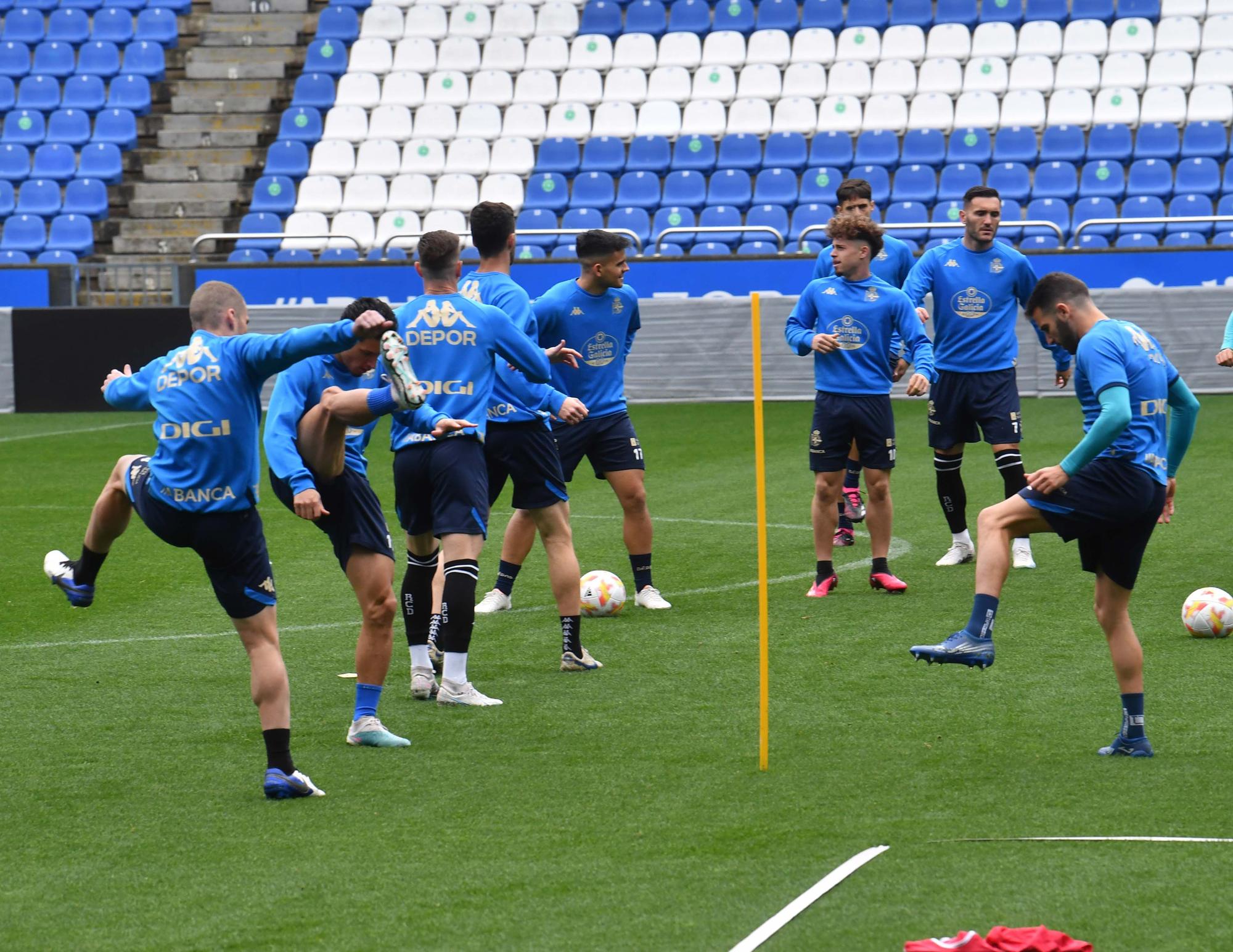 Último entrenamiento del Deportivo antes de medirse al Celta B