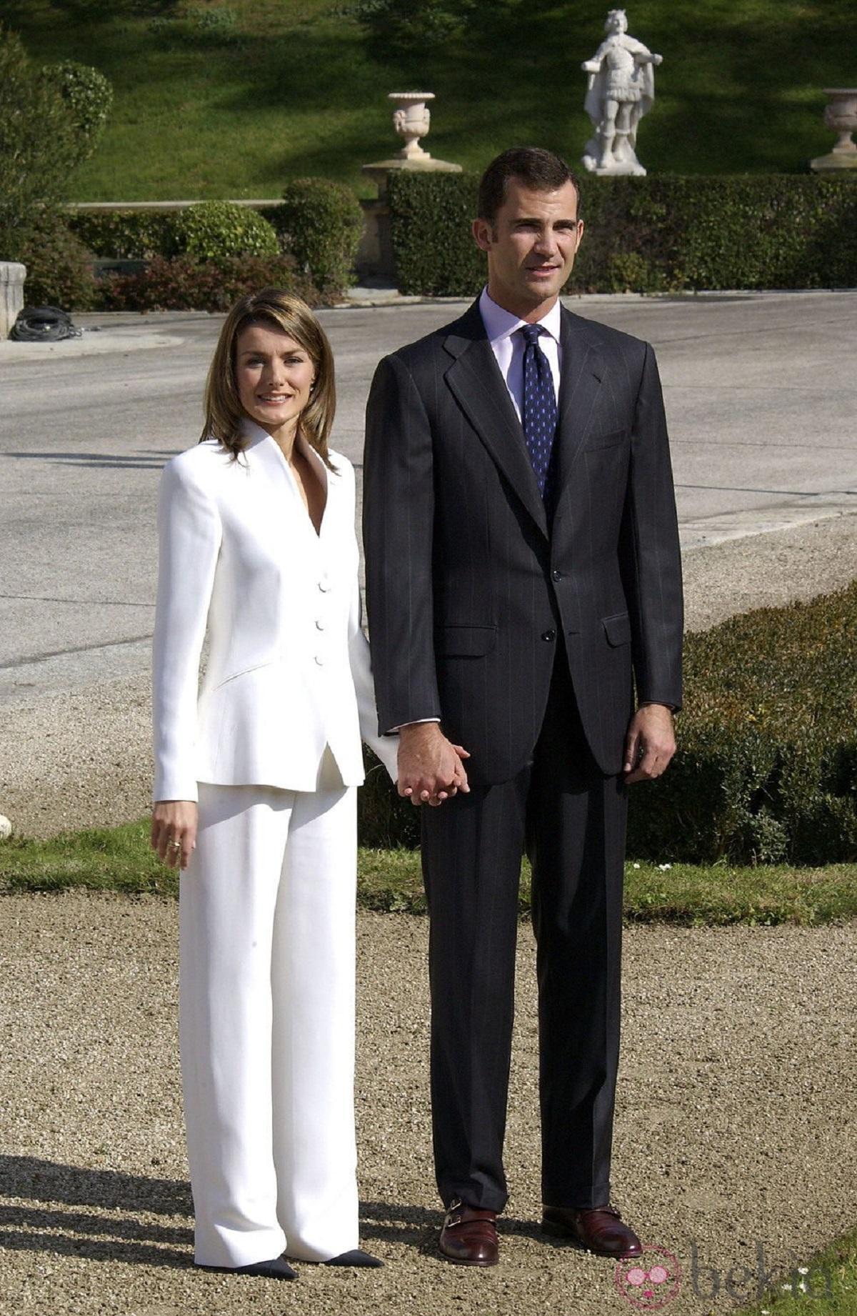 Letizia y el entonces aún príncipe Felipe, el día de la pedida de mano.