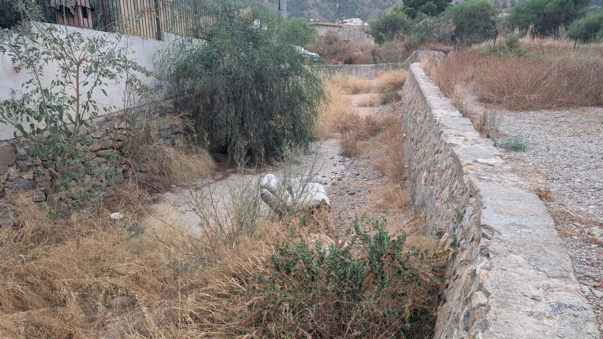 Aspecto de uno de los barrancos que atraviesa la pedanía oriolana y que baja de la sierra salvando un desnivel muy pronunciado
