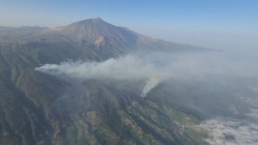 Vista aérea del incendio de Tenerife