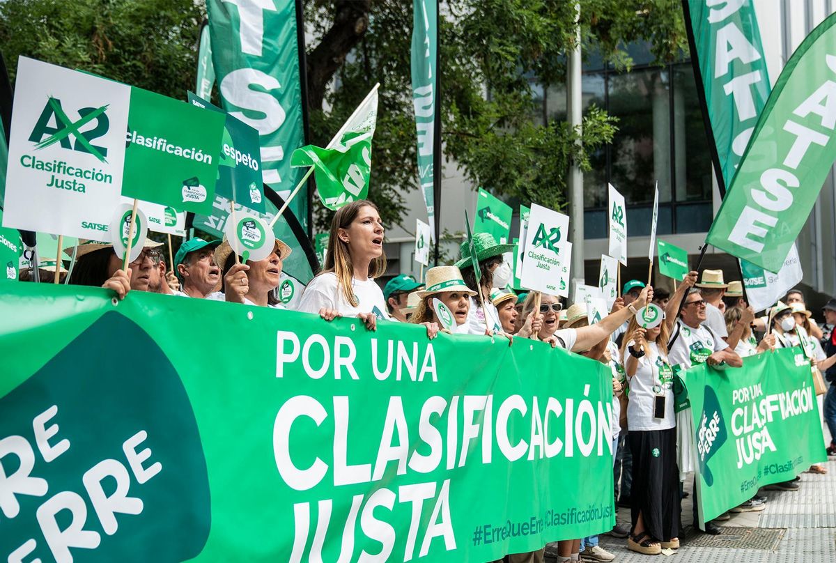 Satse Córdoba en una manifestación por una clasificación justa.