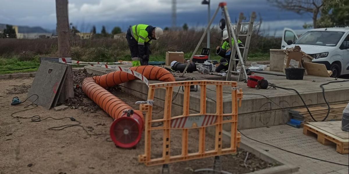El objetivo de los trabajos es instalar una tercera bomba en la estación de bombeo para minimizar el riesgo de inundaciones en la zona conocida como del Satse.