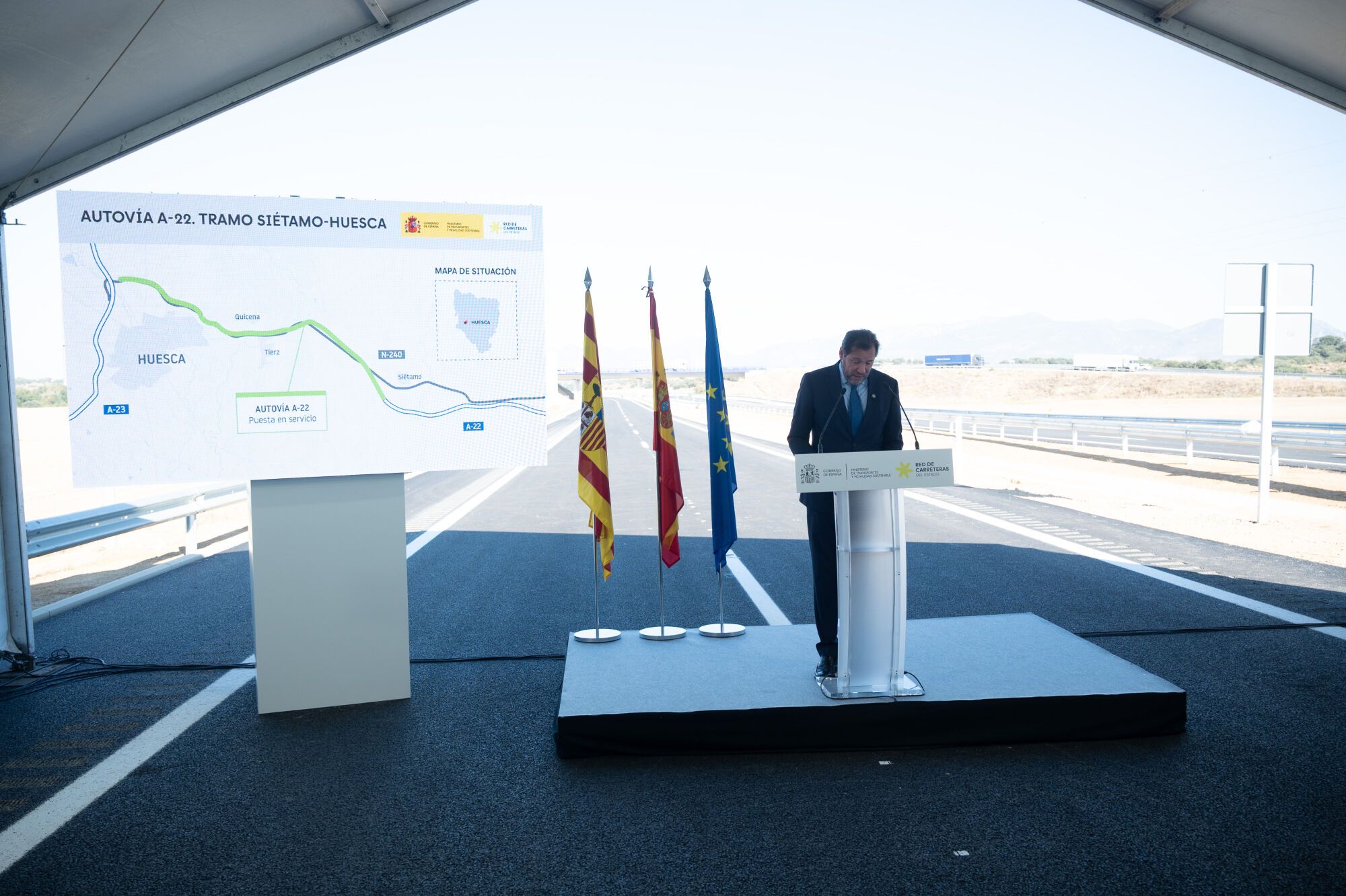 Inauguración del tramo de la A-22 entre Huesca y Siétamo