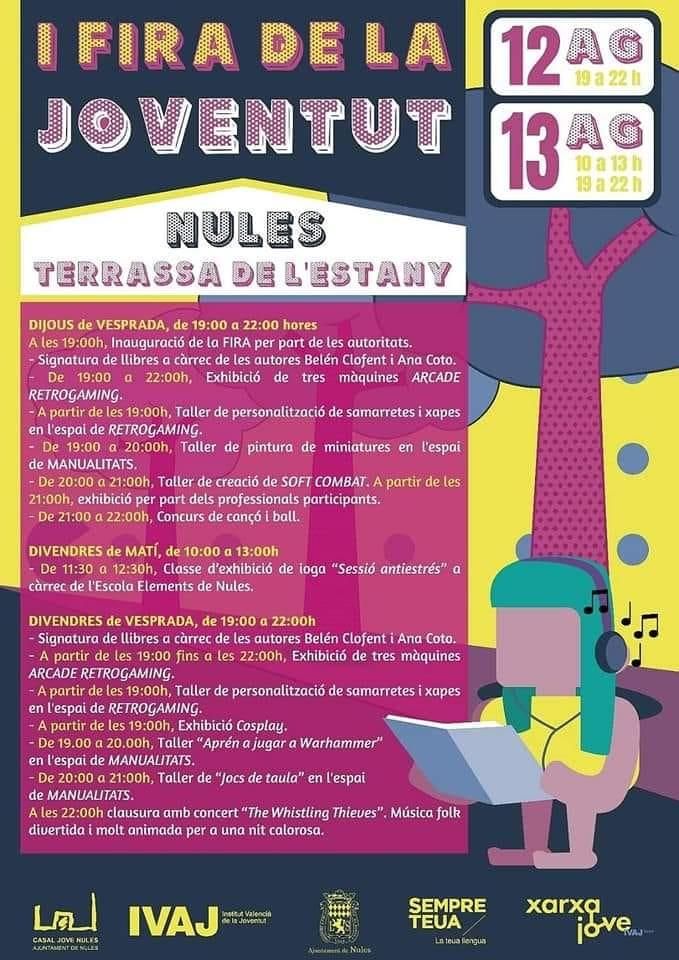 Este es el cartel con la programación de la I Fira de la Joventut de Nules.