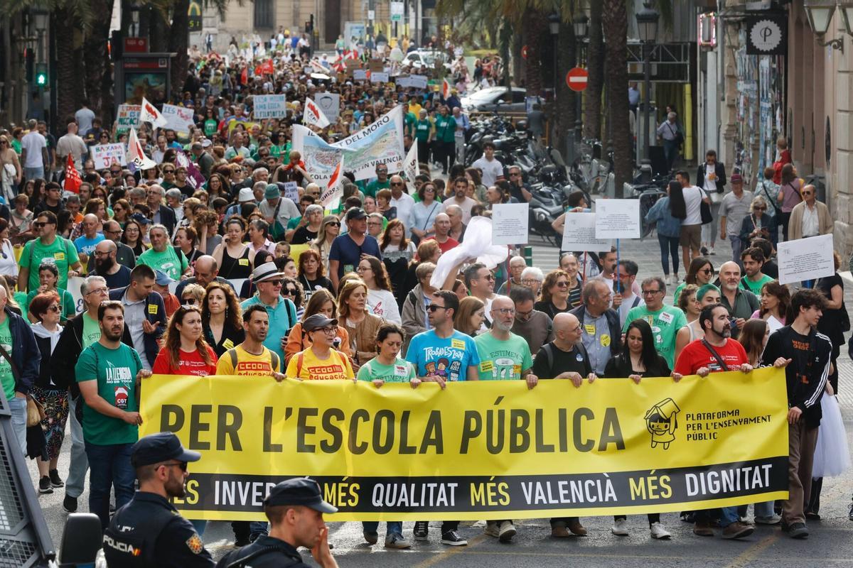 Huelga educativa en València, en una imagen de archivo.