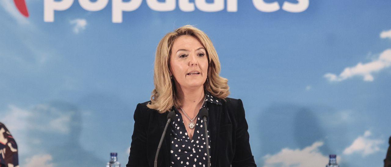 La presidenta del Partido Popular de Asturias, Teresa Mallada, durante la Junta Directiva Autonómica del PP de Asturias. | IRMA COLLIN
