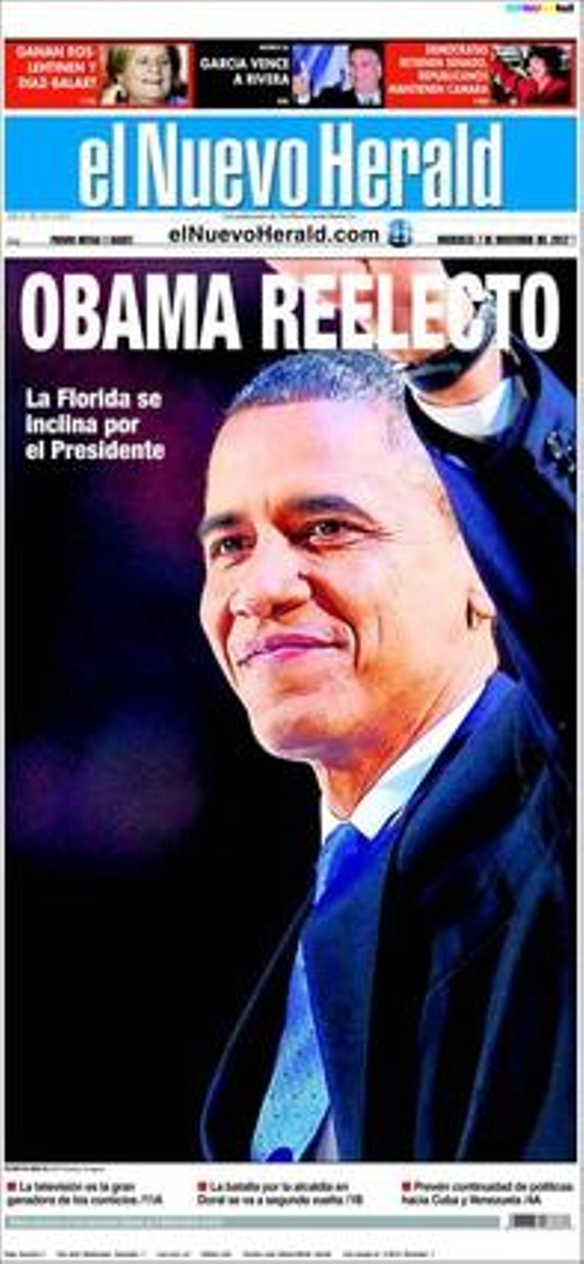 La portada d’’El Nuevo Herald’.
