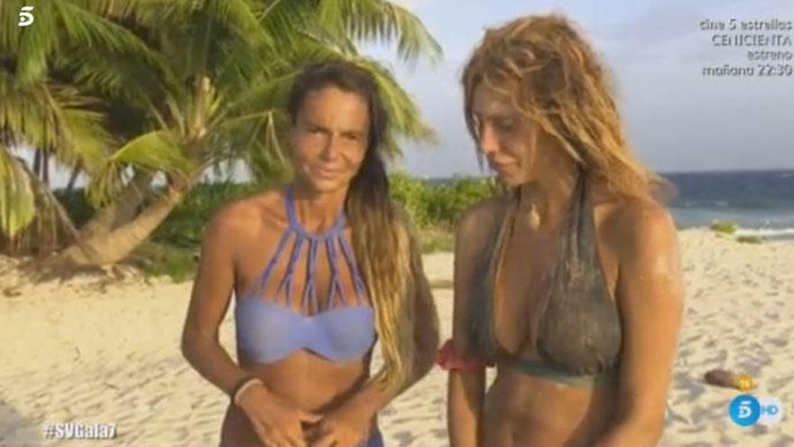 Leticia Sabater, junto a Paola en la isla