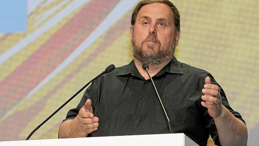 Oriol junqueras, en un moment de l&#039;acte d&#039;ahir