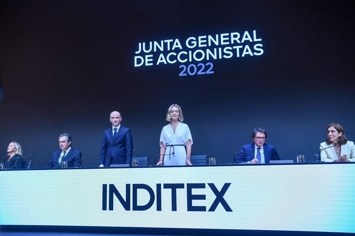 Marta Ortega, en su primera junta de accionistas de Inditex como presidenta.