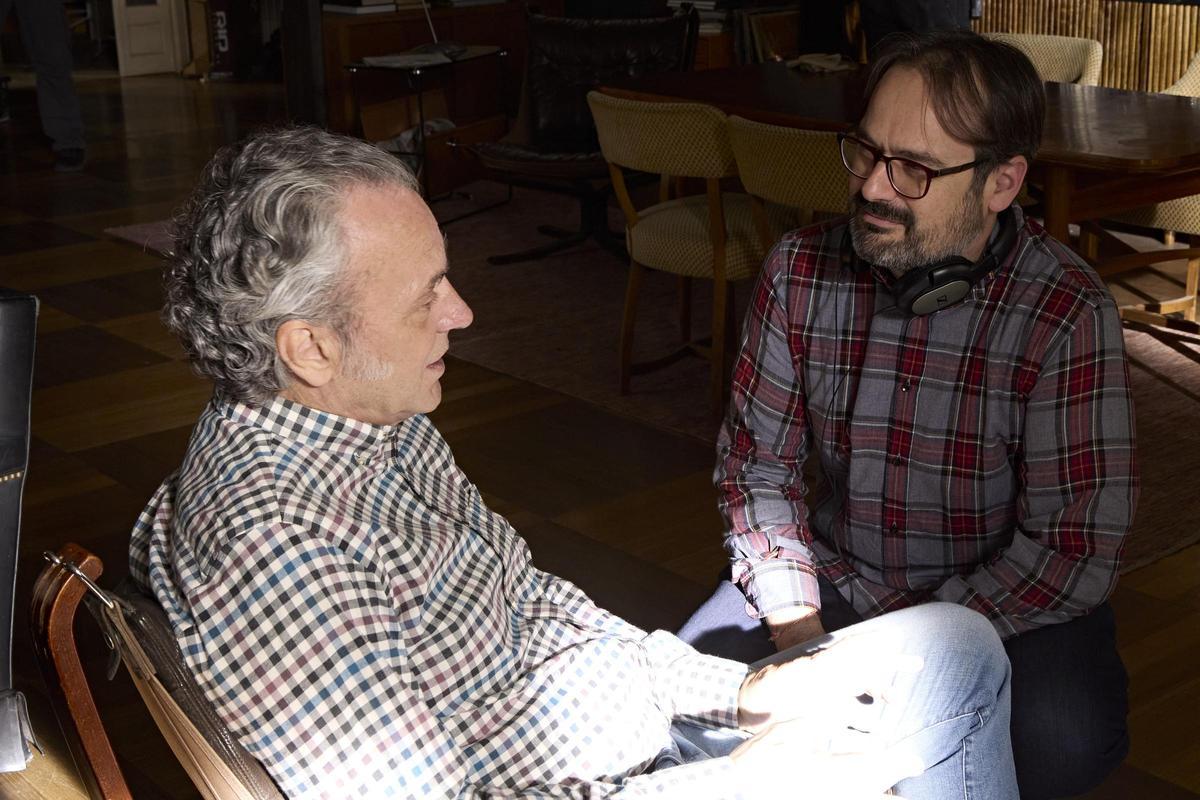 David Bermejo con el actor Jose Coronado, en el rodaje de 'Entrevías'.