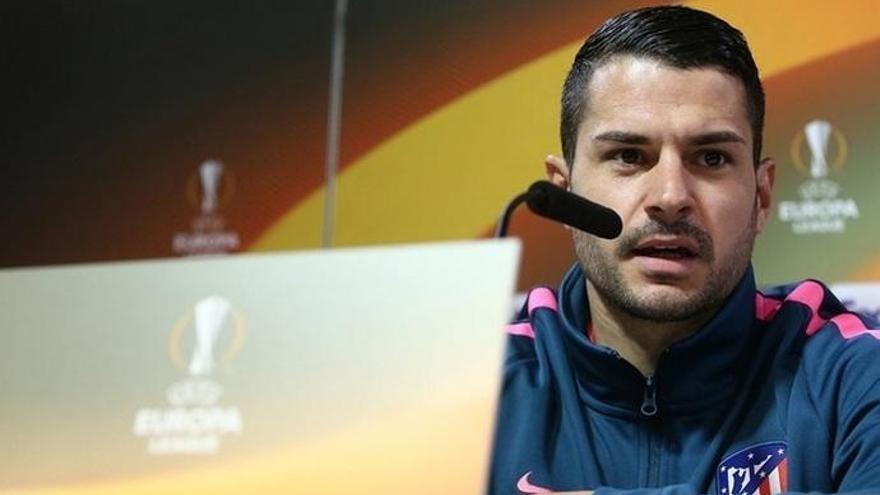 Vitolo, en rueda de prensa de Europa League.