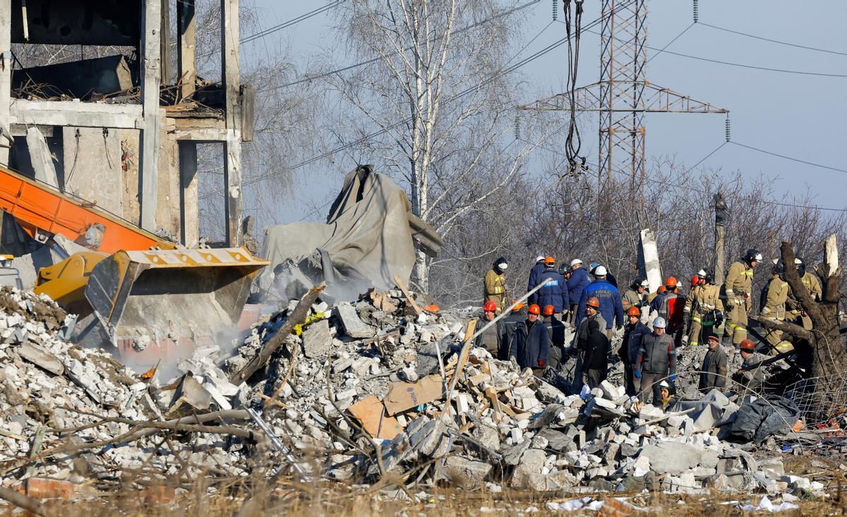 Lugar donde al menos 63 militares rusos han muerto en un ataque de las tropas ucranianas en la ciudad industrial de Makiivka, situada en la provincia oriental de Donetsk