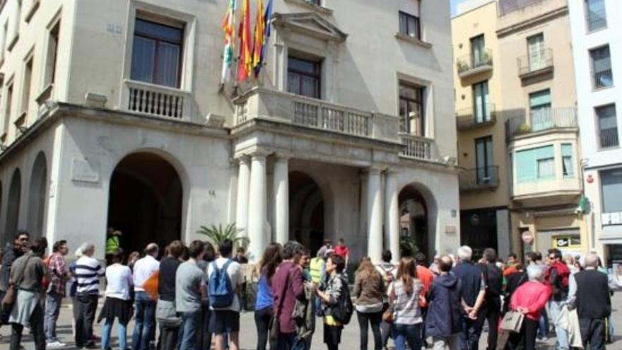 La concentració a la plaça de l&#039;Ajuntament.