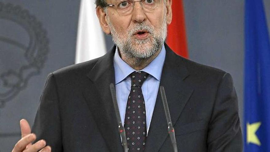 Mariano Rajoy ahir en una compareixença davant la premsa a Madrid