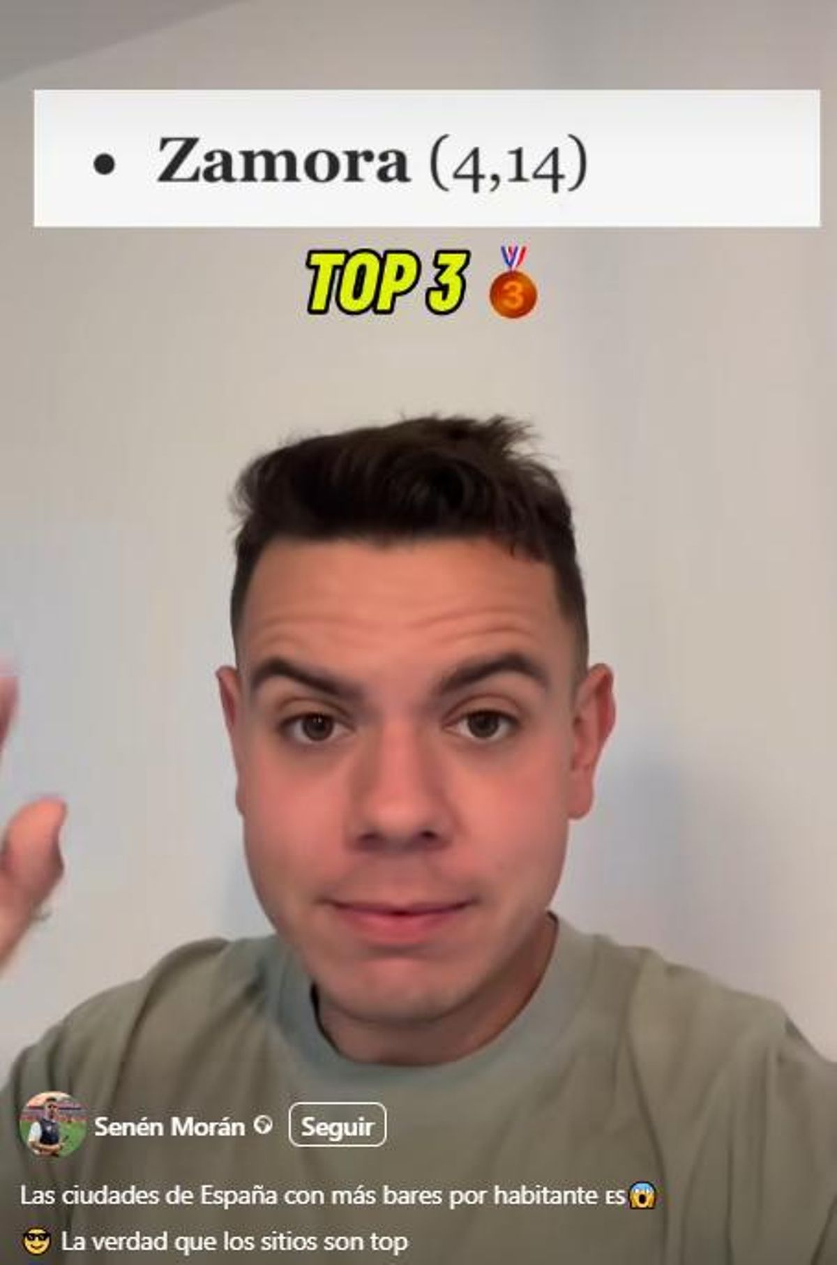 El creador de contenido Senén habla sobre Zamora y sus bares.