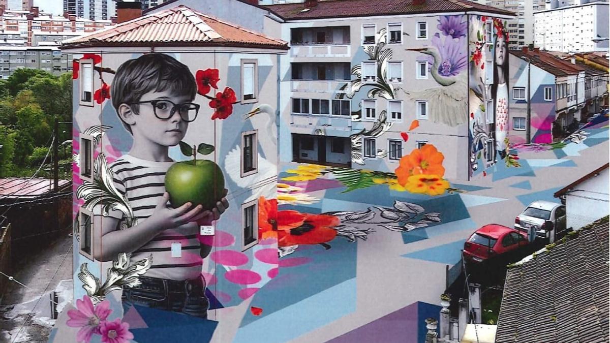 Recreación de la actuación prevista por el Concello en el barrio del Rocío.