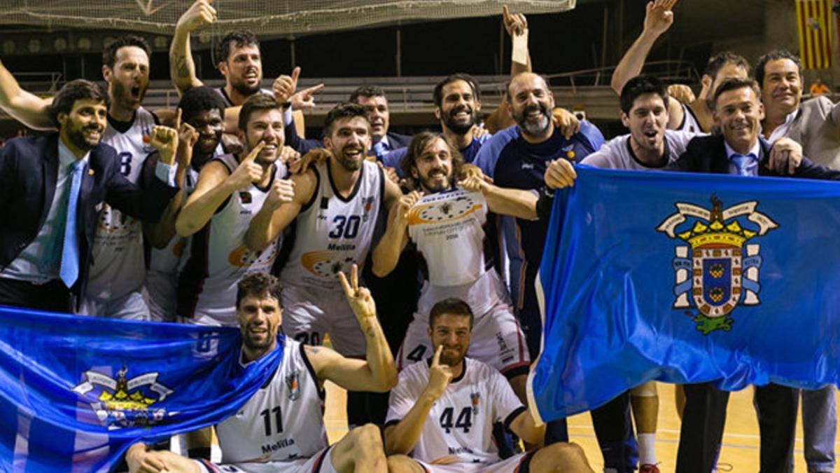 Melilla festejó en la pista el ascenso ACB