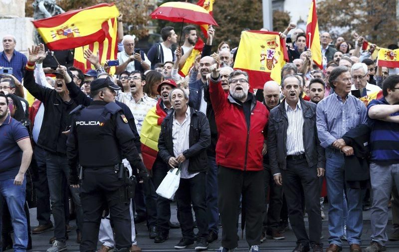 Manifestaciones en Plaza España por el 'procés'