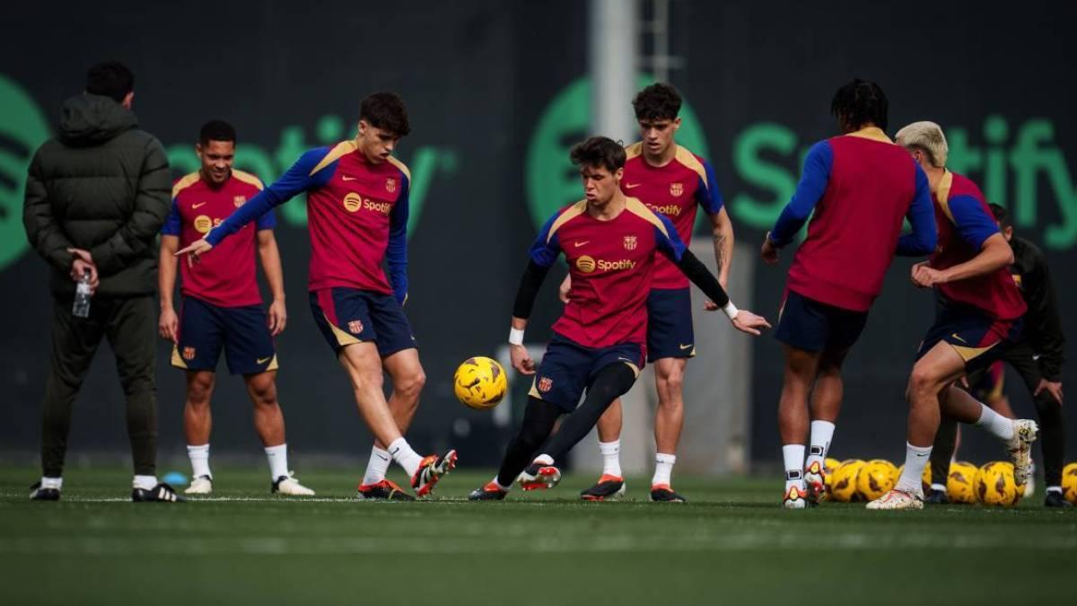 Imagen de archivo de un entrenamiento del FC Barcelona