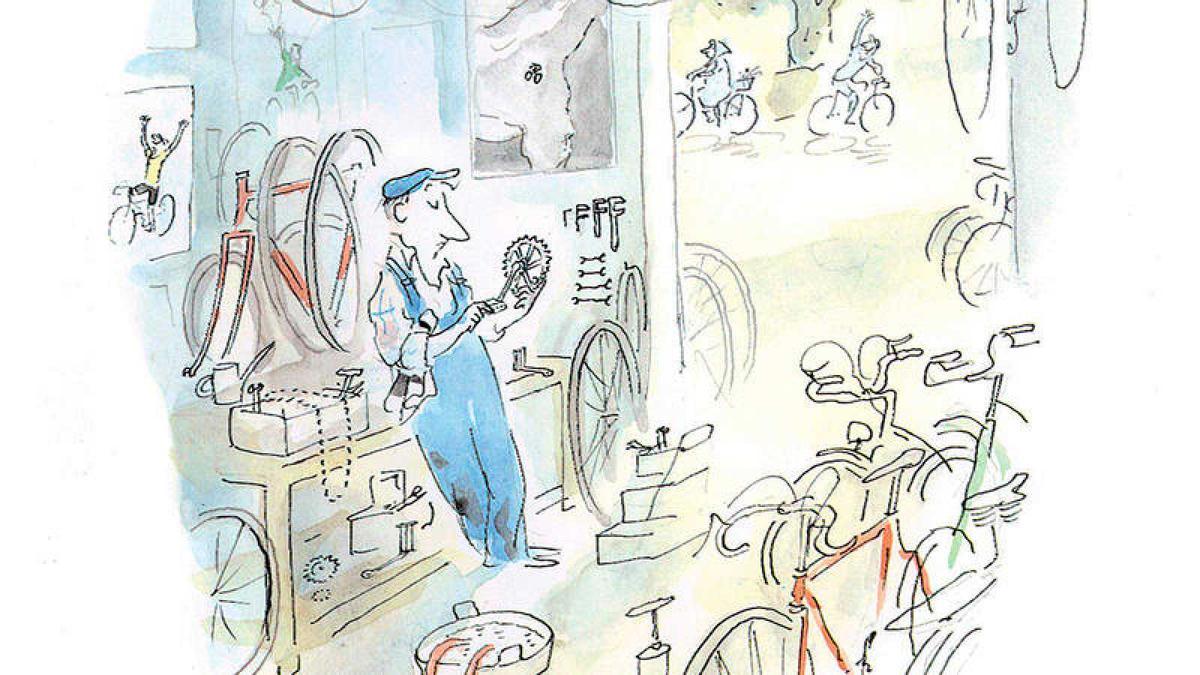 Ilustración de 'El taller de bicicletas', de Sempé.