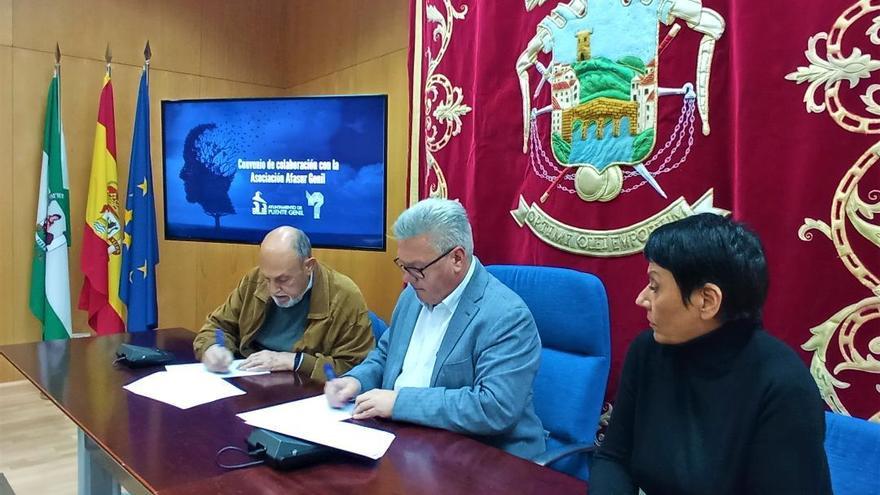 Firma del convenio ente el alcalde y el  presidente de Afasur
