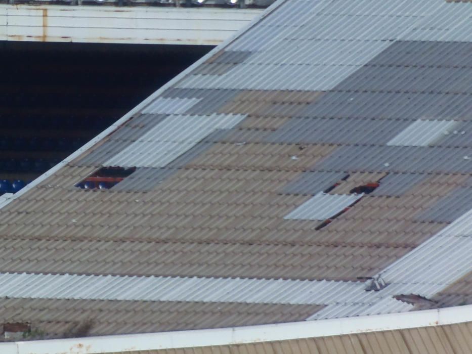 Daños en el estadio de Riazor por el temporal