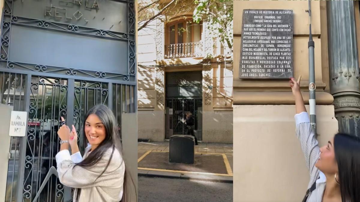 Una tiktoker alicantina en un vídeo donde habla de la Casa del Ascensor.