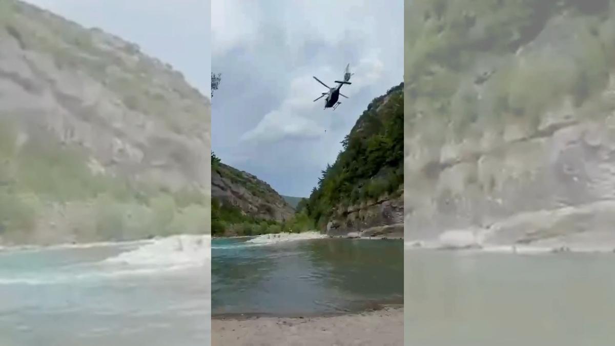 Dos vecinos de Zaragoza son rescatados en el río Ara tras quedarse atrapados por la corriente sin saber nadar