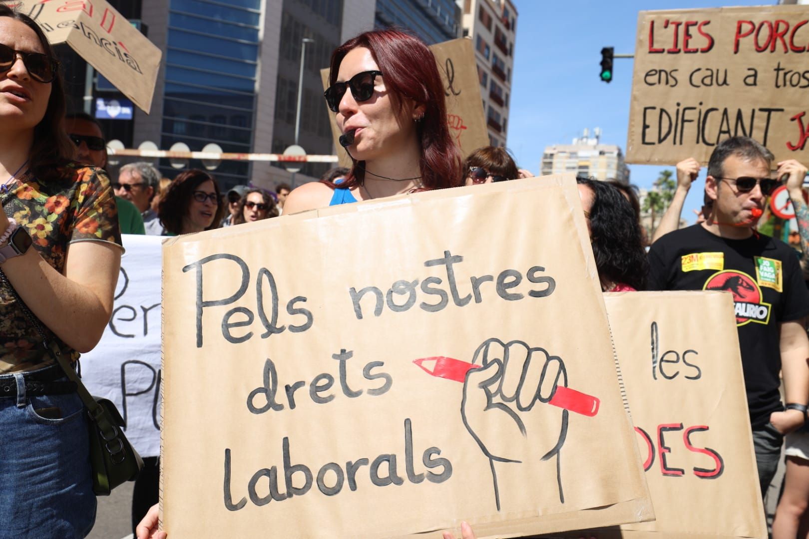 Manifestación de los sindicatos educativos en Castelló