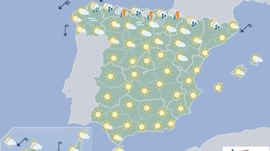 Nubes y lloviznas en el norte de Canarias