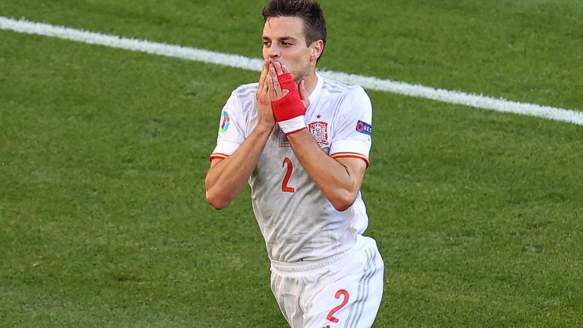 César Azpilicueta, en un partido de la Eurocopa 2021.