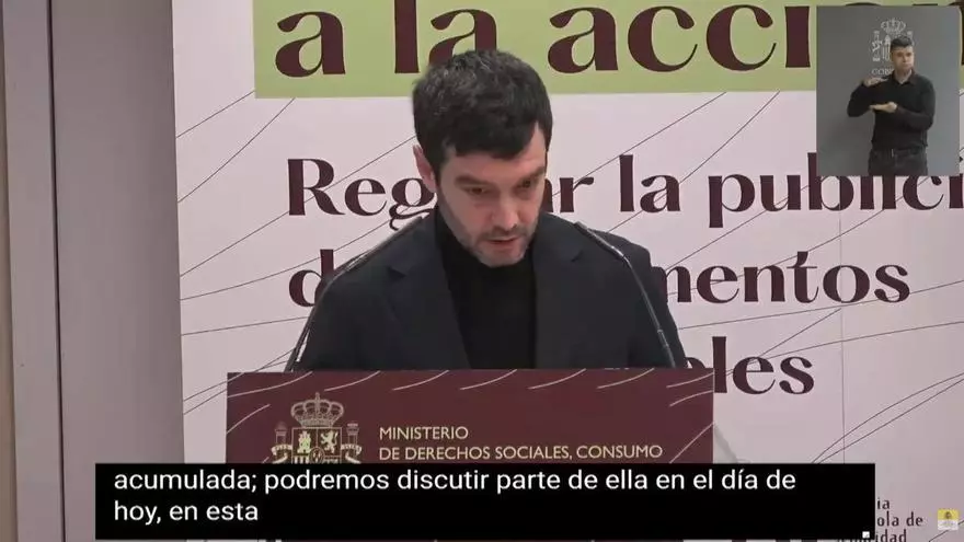 Bustinduy anuncia una propuesta normativa para regular la publicidad de los alimentos no saludables