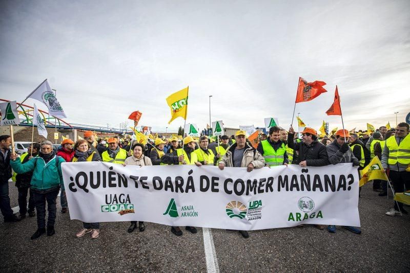 Manifestación de agricultores en Zaragoza