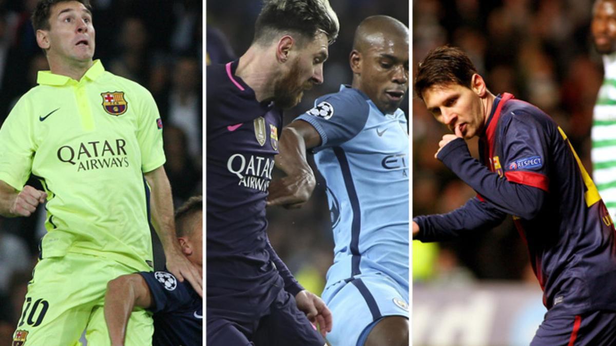 Leo Messi en acción en el PSG-Barça, el City-Barça y el Celtic - Barça