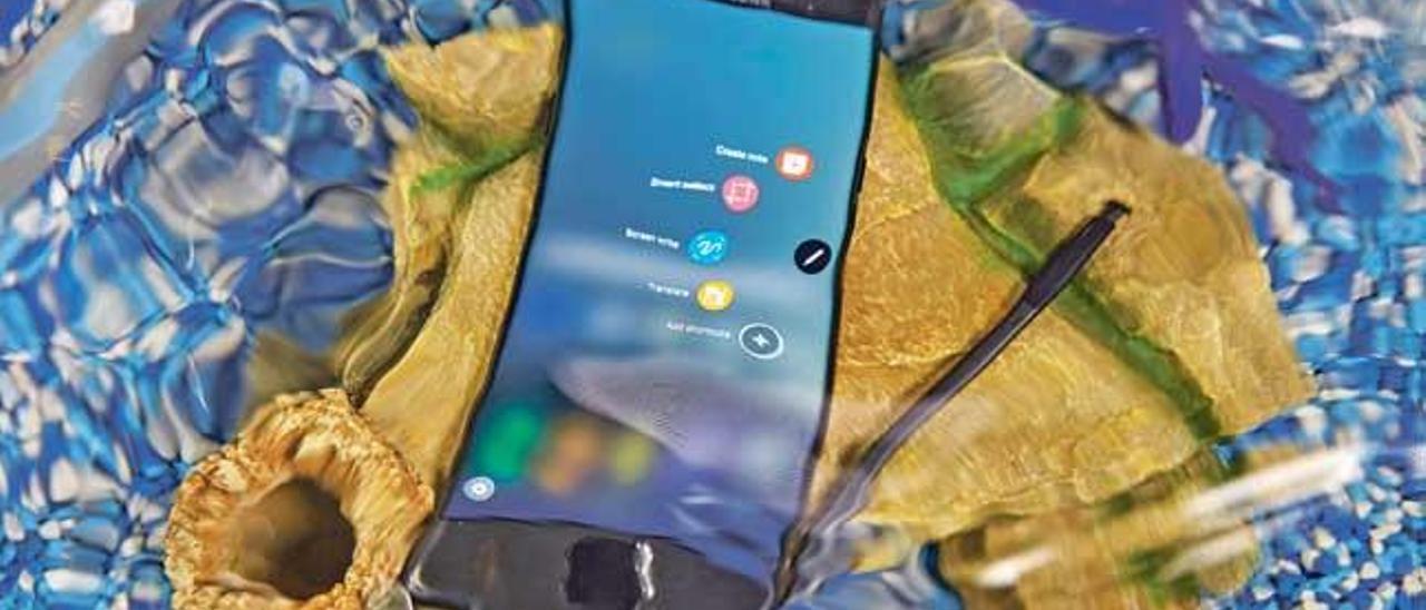 Tanto el Galaxy Note 7 como el S Pen son sumergibles y funcionan bajo el agua.