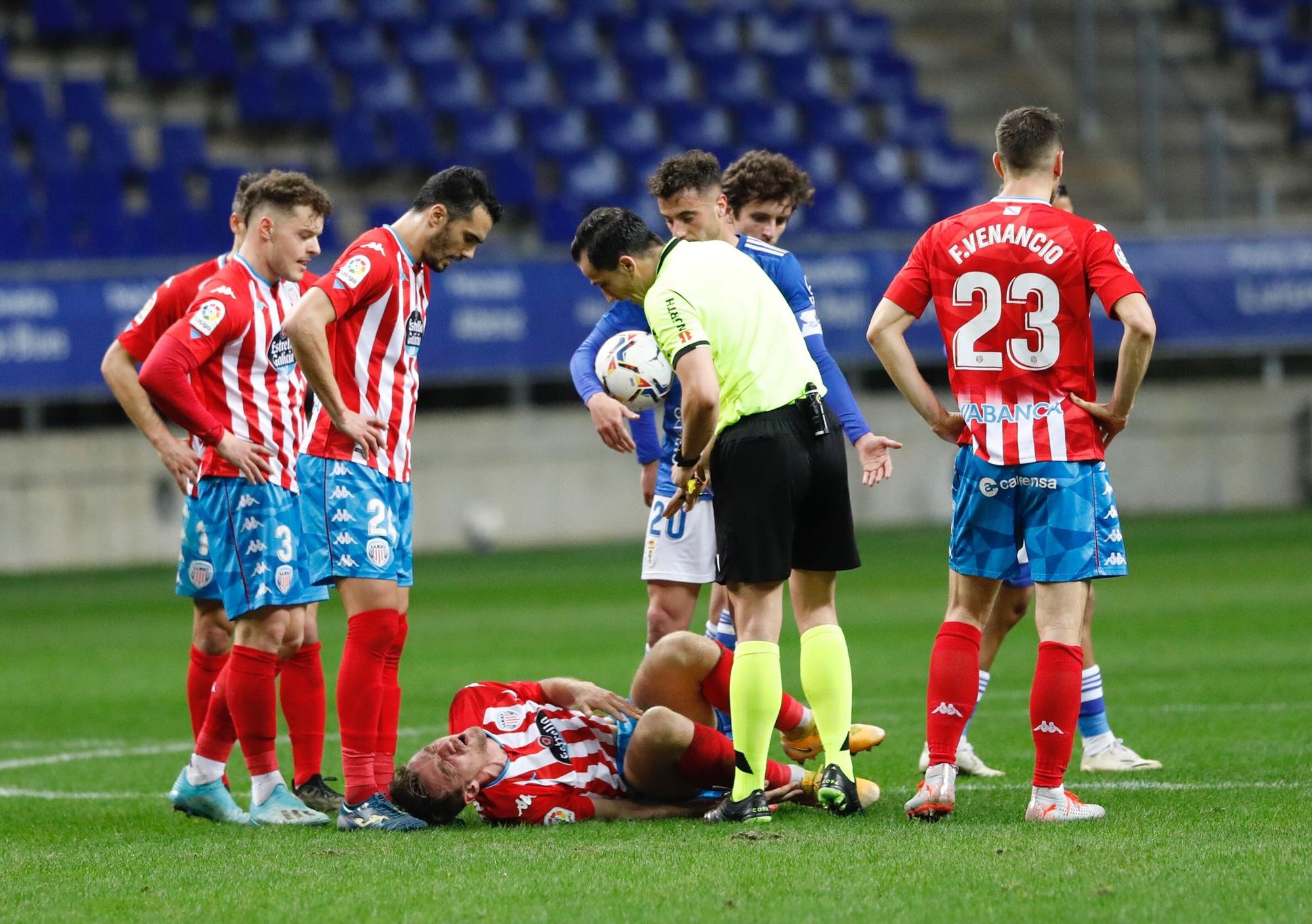 El partido entre el Oviedo y el Lugo, en imágenes