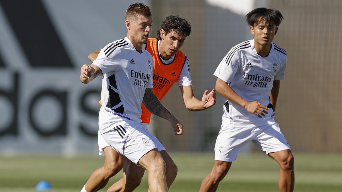 Kubo (derecha), en un entrenamiento de pretemporada