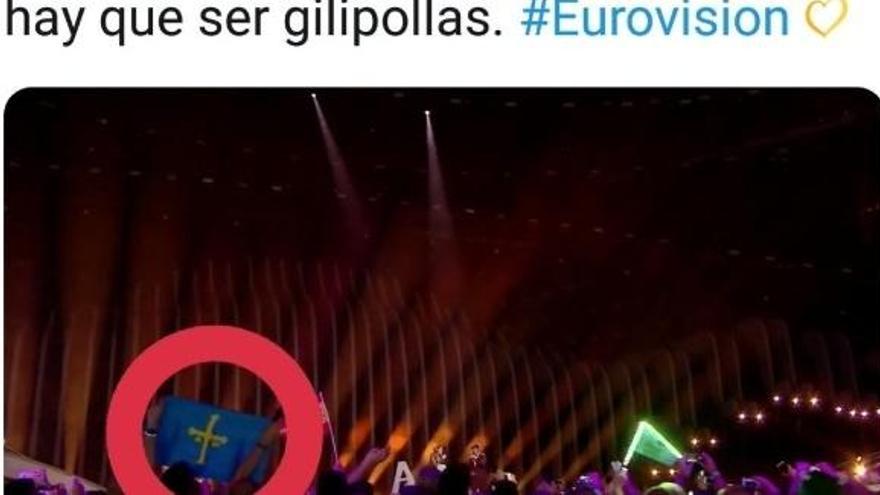 La publicación del usuario que confundió la bandera de Asturias con la de Suecia