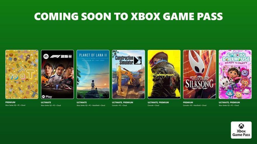Xbox Game Pass recibe Cyberpunk 2077 y EA SPORTS F1 25 entre otros éxitos