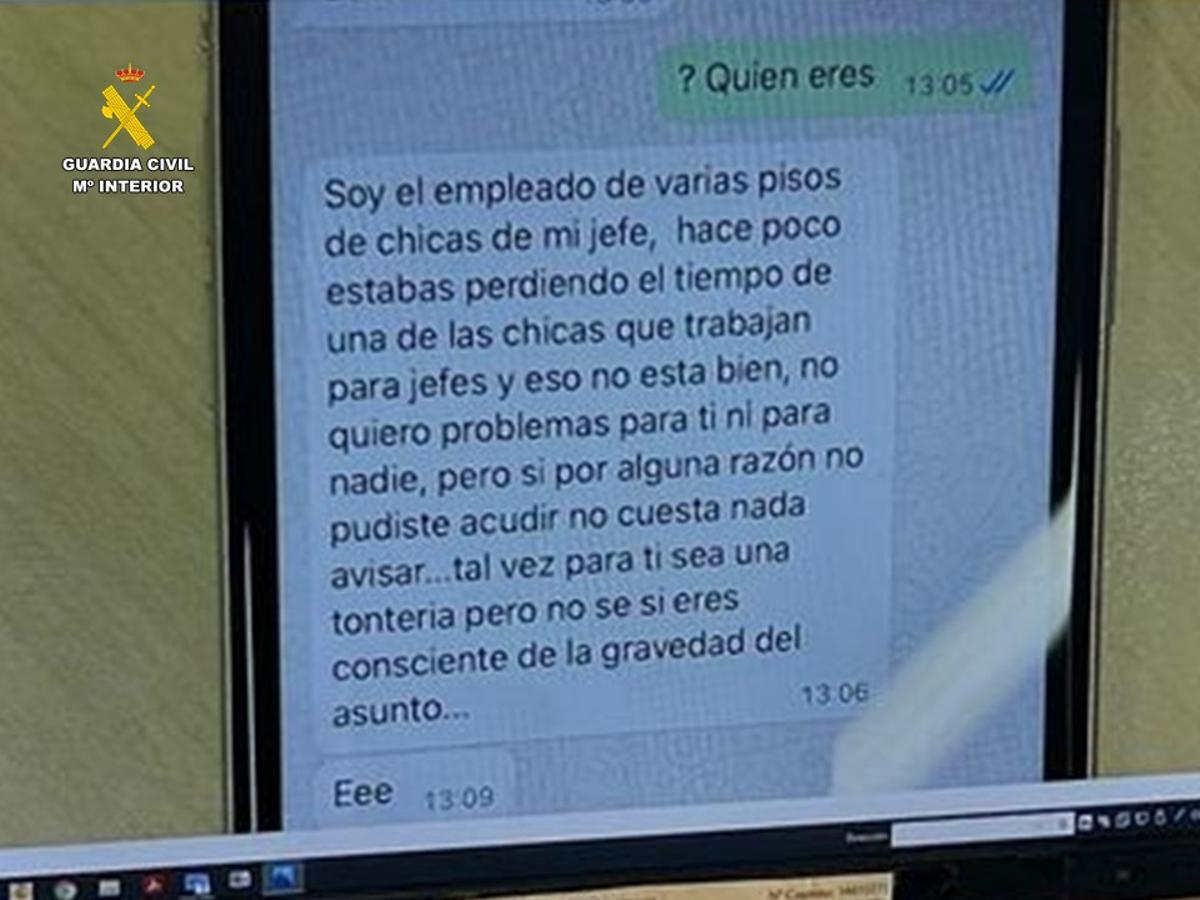 Detalle de uno de los mensajes remitidos por la red.